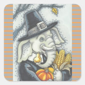 THANKSGIVING PACHYDERM, PILGRIM ELEPHANT STICKERS (Devant)