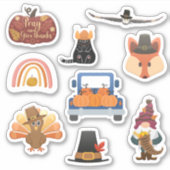 Thanksgiving pack 1 avec 9 modèles- autocollants (Devant)