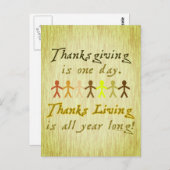 Thanksgiving Papier Knipsels Schattige Gezegde Briefkaart (Voorkant / Achterkant)