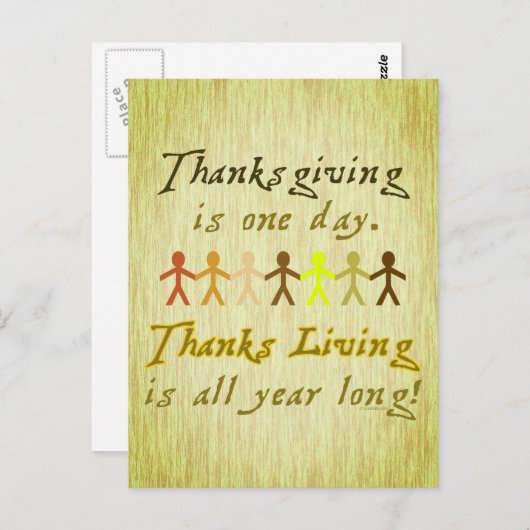 Thanksgiving Papier Knipsels Schattige Gezegde Briefkaart (Voorkant / Achterkant)