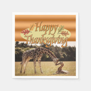 Thanksgiving papier servetten Giraffe