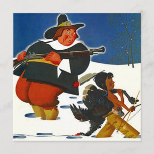 Thanksgiving Partij diner Uitnodiging Pilgrim & jo