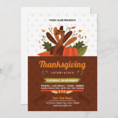 Thanksgiving Partij Flyer sjabloon Kaart (Voorkant / Achterkant)