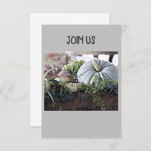 **THANKSGIVING PARTIJ OF DINNER** INVITATIE KAART (Voorkant / Achterkant)