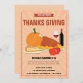 Thanksgiving-partij-uitnodigingsbrochure Kaart (Voorkant / Achterkant)