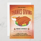 Thanksgiving Party Uitnodiging Sjabloon (Voorkant / Achterkant)