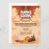 Thanksgiving Party Uitnodiging Sjabloon (Voorkant / Achterkant)