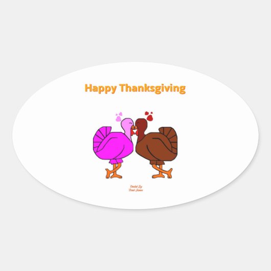 Thanksgiving Passion Oval Sticker (Voorkant)