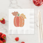 Thanksgiving Patchwork Pumpkin Luncheon Napkin Servet (Insitu)