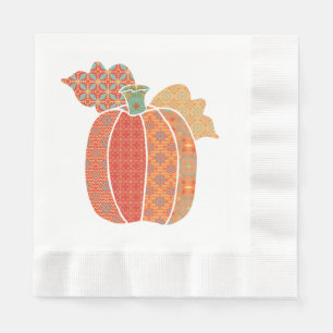 Thanksgiving Patchwork Pumpkin Luncheon Napkin Servet