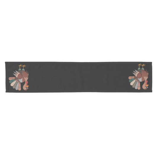 Thanksgiving Patchwork Quilted Turkije Herfst Korte Tafelloper (Horizontaal)