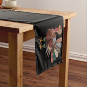 Thanksgiving Patchwork Quilted Turkije Herfst Korte Tafelloper (Voorbeeld)