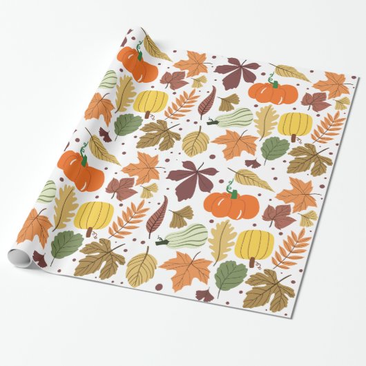 Thanksgiving Patroon Cadeaupapier (Uitgerold)