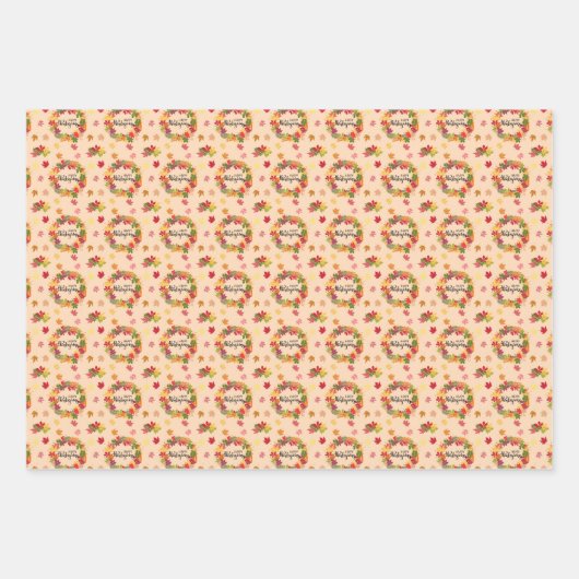 Thanksgiving Patroon Inpakpapier Vel (Voorkant)
