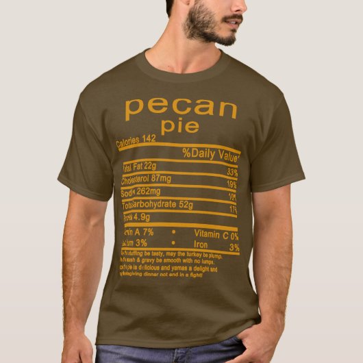 Thanksgiving pecanpasteitjes Voedingsgegevens T-shirt (Voorkant)