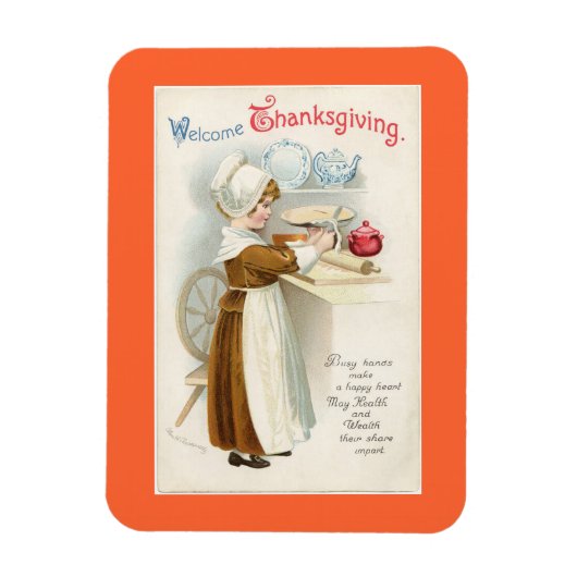Thanksgiving Pelgrim Cook Magneet (Verticaal)