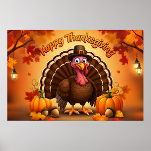 Thanksgiving Pelgrim Turkije Poster