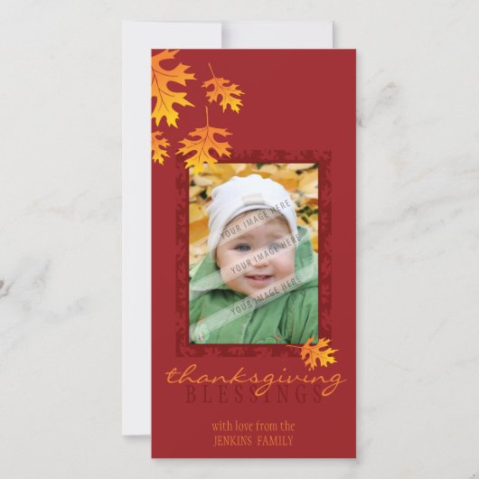 THANKSGIVING PHOTOCARD:: mache bladeren 1 Feestdagenkaart (Voorkant)