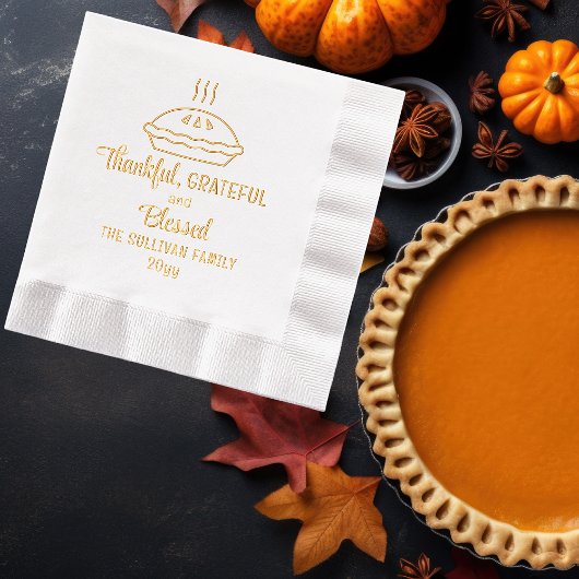 Thanksgiving Pie Merci Grateful Blessé Famille