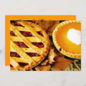 Thanksgiving Pie-uitnodiging Kaart (Voorkant / Achterkant)