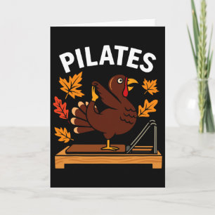 Thanksgiving Pilates Kalkoen Voor Yoga En Fitness Kaart