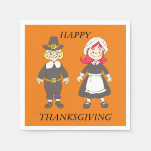 Thanksgiving Pilgrim Boy and Girl Servet