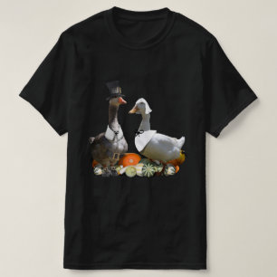 Thanksgiving Pilgrim Duck Couple T-shirt