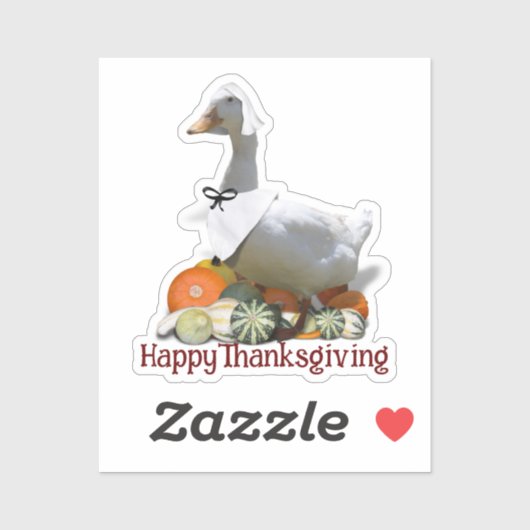 Thanksgiving Pilgrim Duck Sticker (Vel)