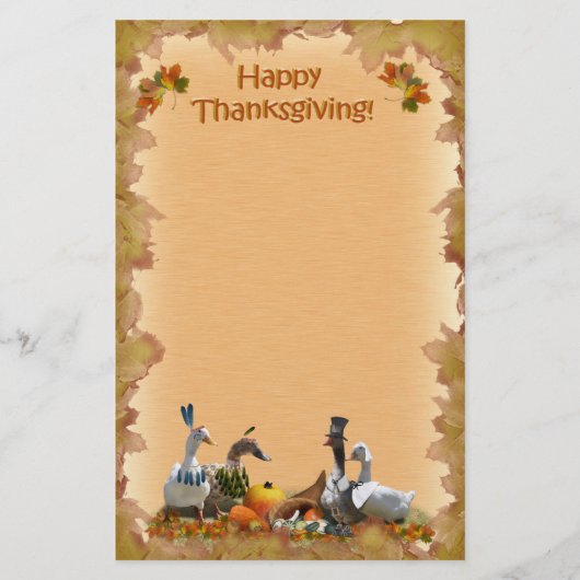 Thanksgiving Pilgrim en Indische eenden Briefpapier (Voorkant)