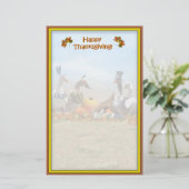 Thanksgiving Pilgrim en Indische eenden Briefpapier (Staand voorkant)