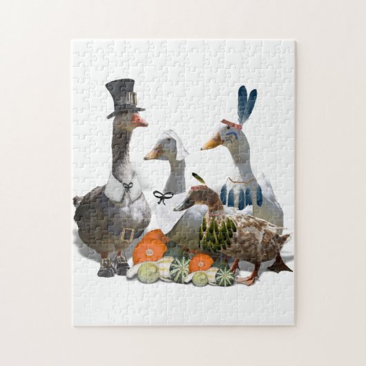 Thanksgiving Pilgrim en Indische eenden Legpuzzel (Verticaal)