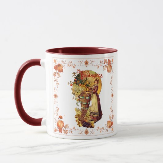 Thanksgiving Pilgrim Girl Coffee Mug (Gauche)