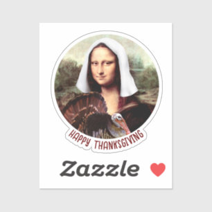 Thanksgiving Pilgrim Mona Lisa Sticker