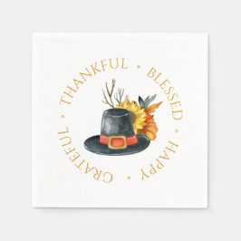 Thanksgiving Pilgrim Pet Pumpkin Sunflower Servet