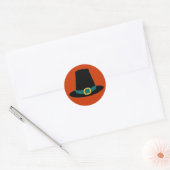 Thanksgiving Pilgrim Pet Ronde Sticker (Envelop)