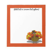 Thanksgiving Pilgrim Turkey Notitieblok (Voorkant)