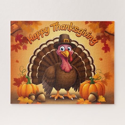Thanksgiving Pilgrim Turkey Puzzle (Horizontal)