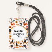 Thanksgiving Pilgrims Harvest Pattern Badge (Achterkant met draagriem)