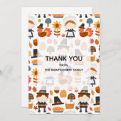 Thanksgiving Pilgrims Harvest Pattern Bedankkaart (Voorkant / Achterkant)