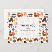 Thanksgiving Pilgrims Harvest Pattern Dank u Briefkaart (Voorkant / Achterkant)