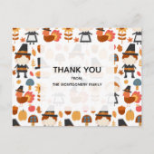 Thanksgiving Pilgrims Harvest Pattern Dank u Briefkaart (Voorkant)