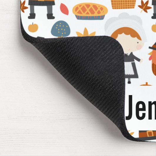 Thanksgiving Pilgrims Harvest Pattern Muismat (Hoek)