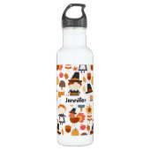 Thanksgiving Pilgrims Harvest Pattern Waterfles (Voorkant)