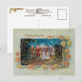  Thanksgiving Pilgrims in Moonlight Feestdagenkaart (Voorkant / Achterkant)