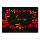 Thanksgiving Plaatskarten Met Herfstbladeren Kaart (Voorkant)