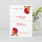 Thanksgiving plaatst kaarten met Turkije (Staand voorkant)