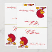 Thanksgiving plaatst kaarten met Turkije (Voorkant / Achterkant)