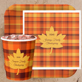 Thanksgiving Plaid Maple Servet