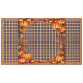 Thanksgiving Plaid met pompoenrand Tafelkleed (Voorkant (Horizontaal))
