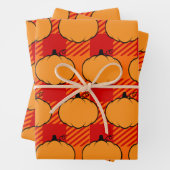 Thanksgiving Plaid Pompoen Tekening Aangepaste tek Inpakpapier Vel (In situ)